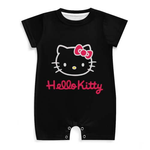 Hello Kitty Baby Boy Girl Romper Short Sleeve Cotton Bodysuit Outfits Jumpsuit Summer One Piece Clothes