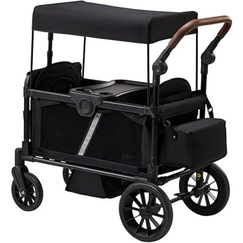 Stroller Wagon for 2 Kids, All-Terrain Wagon with Side-Open Door