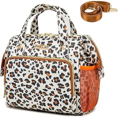 Small Diaper Backpack, Leopard Print Insulated Diaper Bag, Multiple Pockets Stroller Accessory, Comfortable Handle for Moms, Stylish Pañaleras para Bebe, Perfect Baby Carrier Bag