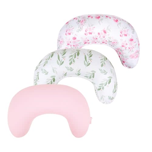 3-Pack Nursing Pillow Cover Compatible with New Boppy Nursing Pillow - Soft Stretchy Microfiber Feeding Pillow Cover, Washable Slipcover for Breastfeeding & Bottle Feeding (Cover Only)
