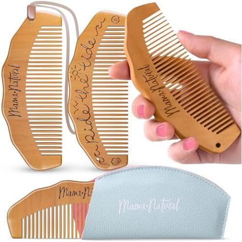 Mama Natural Tide Birth Comb For Labor Pain - (1 Piece) Wooden Comb For Women - Labor Comb For Labor And Delivery Essentials - Wood Comb For Pregnancy, Labor Pain Relief & Labor Gifts For Women