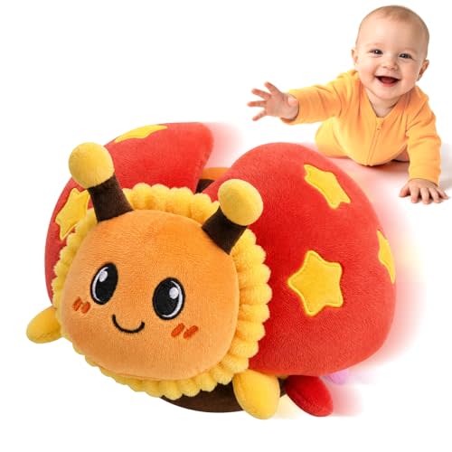 Interactive Crawling Ladybug Toy, Musical Plush Toy for Babies 6-36M | 40 Songs, Record & Repeat, USB Rechargeable, Music & Dance for Multi-Sensory Play, Soft Plush, Gift for Toddlers 1-3
