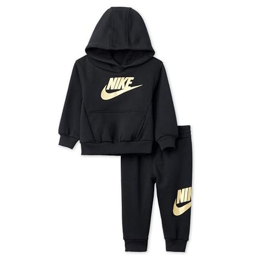 Nike Baby Sportswear Club Fleece Pullover Hoodie and Joggers 2-Piece Outfit Set (Large Swoosh Logo)