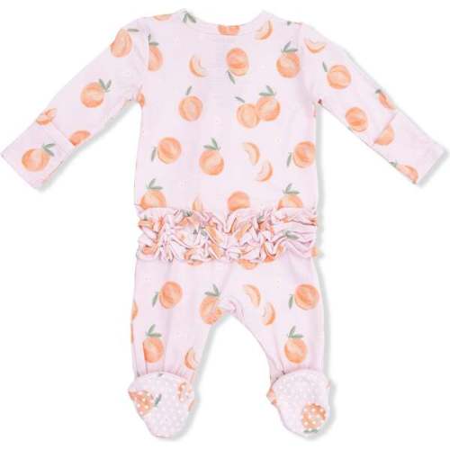 Sweet Peach, 2 Way Ruffle Back Zipper Footie - Angel Dear | Maisonette