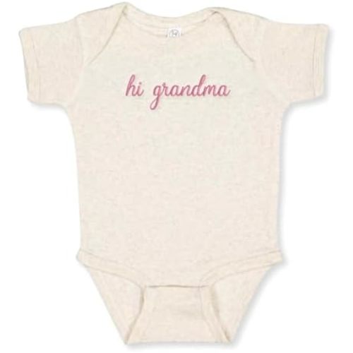 COUPLEHOODIES Personalized Baby Onesie Bodysuit – Custom Embroidery Gift for Pregnancy Reveal Baby Shower or First Grandchild