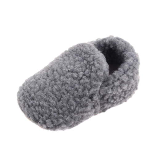 Odeerbi Baby Infant Boys Girls Winter Shoes Slip Resistant Soft Rubber Sole Prewalker Solid Color Cotton Slipper Cute Fashion Non Slip Baby Shoes Dark Gray