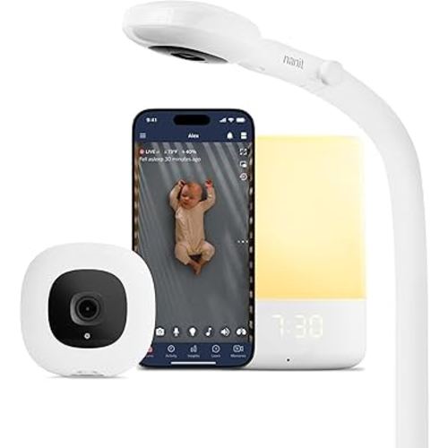 Nanit Essentials Smart Baby Monitor with Floor Stand – 1080p HD Wi-Fi Camera, Sensor-Free Breathing Monitoring, Sleep Tracking, Two-Way Audio, Night Vision, Motion & Cry Notifications, White