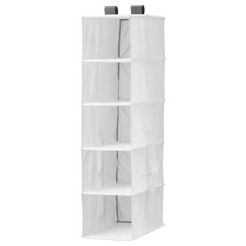 RASSLA Organizer with 5 compartments - white 25x40x98 cm (9 ¾x15 ¾x38 ½ ")