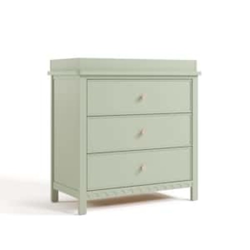 Sasha Sage 3 Drawer 35.47" Dresser with Changing Topper