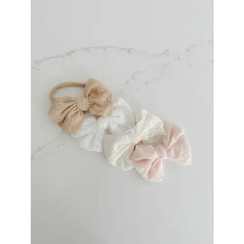 Lace Bow Hair Band - Pack of 4