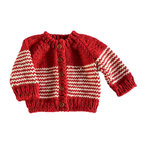 Stripe Cardigan - Red