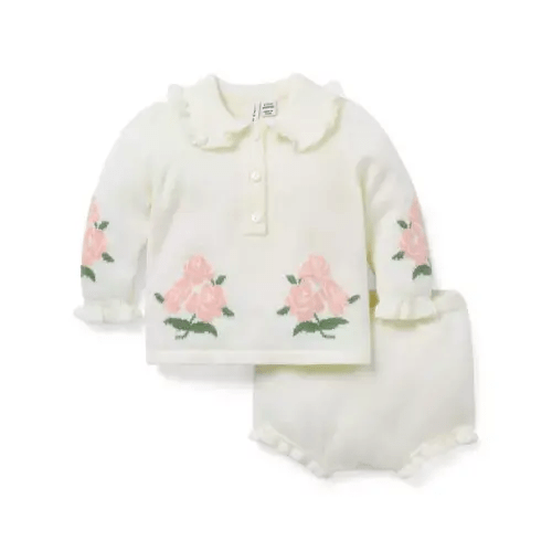 Baby Cream And Sugar Floral Baby Floral Matching Sweater Set by Janie and Jack