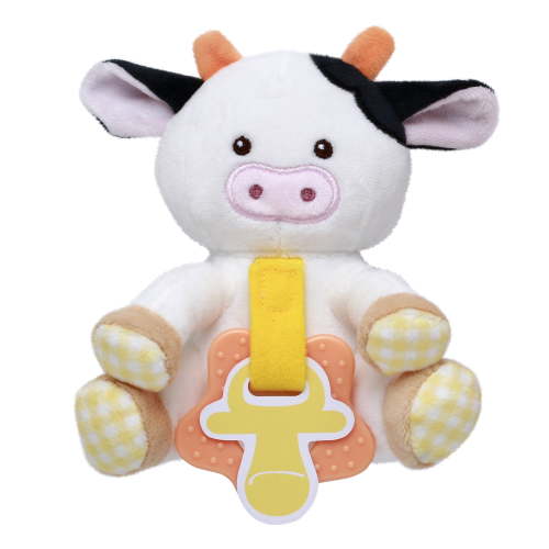 Magic Years 5 inch Light Up Musical Cow Paci-Buddy Activity Toy with Teether for Baby