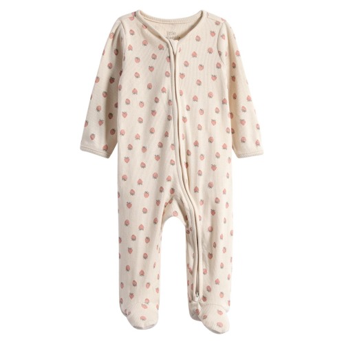 Print Stretch Organic Cotton Zip Footie, Newborn