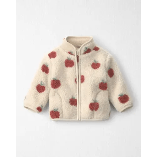 Baby Girl Recycled Teddy Fleece Jacket in Apples - Little Planet | Carter's