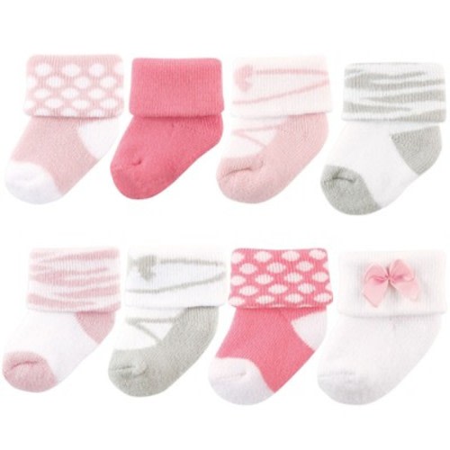 Luvable Friends Baby Girls Newborn and Baby Terry Socks, Ballet, 0-6 Months
