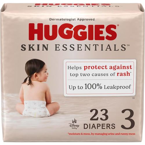 Huggies Size 3 Diapers, Skin Essentials Baby Diapers, Size 3 (16-28 lbs), 23 Count, Packaging May Vary
