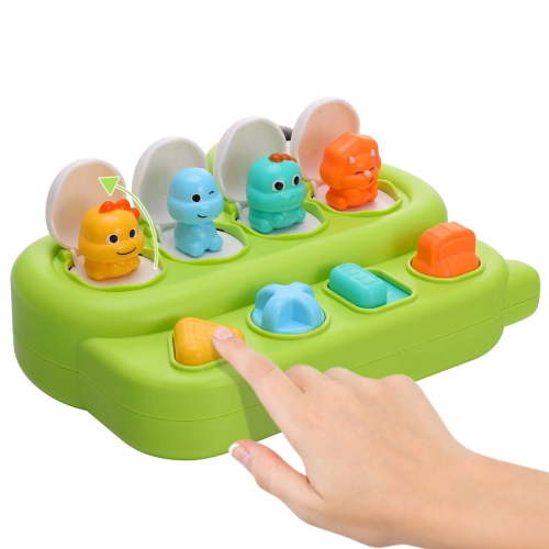 sixwipe Interactive Popup Toys for Baby, Pop-Up Activity Toy with Push Buttons, Early Developmental Cause and Effect Toys for Ages 9-18 Months Boys Girls