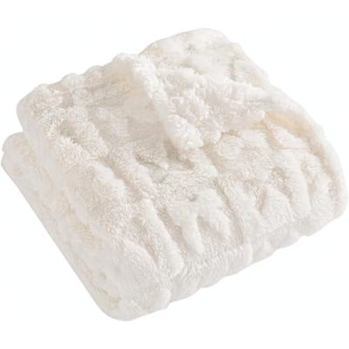 Belle Bow Baby Blanket 30x40 – Ultra Soft Fleece Bow Blanket for Gender Reveal, Cozy Baby & Pet Stroller Blanket for Newborn Infant Toddler (Cream)