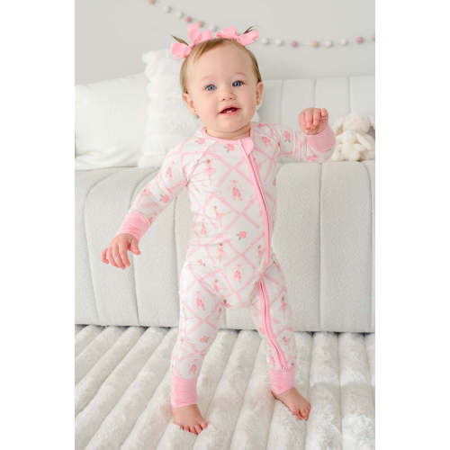 Convertible Bamboo Zip Romper in Darling Ballerina | Caden Lane
