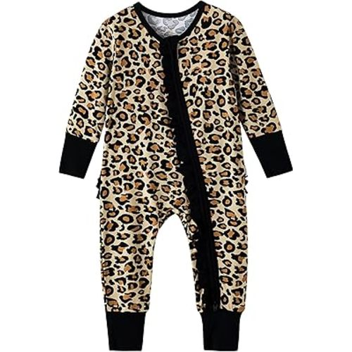 Baby Girls Rompers Soft Infant Toddler Zippered Footed Romper Newborn Viscose from Bamboo Pjs