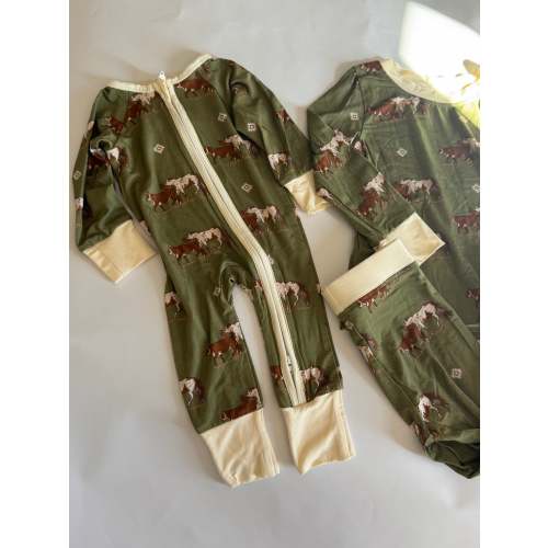 Olive Cowpony Bamboo Romper – Tatum & Trace