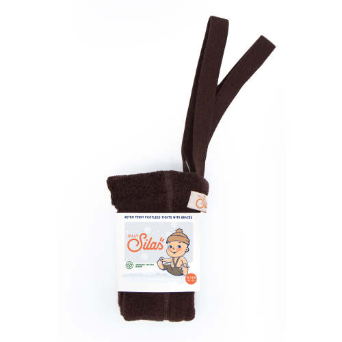 Footless Teddy Warmy tights with braces I Chocolate Brown – Silly Silas