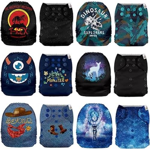 Mama Koala 1.0 Cloth Diapers for Babies, 6 Pack Pocket Shell Only (NO Inserts) - One Size Washable and Reusable Pocket Diapers for Newborns and Toddlers - 160053