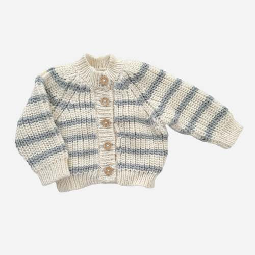 Rib Knit Stripe Cartigan in Bowie Grey – The Blueberry Hill