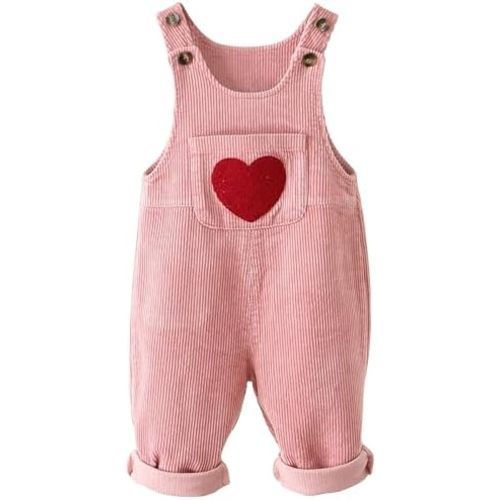 Happy Cherry Infant Baby Boy Girl Corduroy Overalls Romper Adjustable Button Suspender Big Pants Plain Romper Outfit Clothes