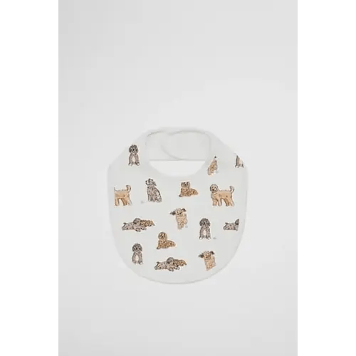 Country Road Baby Boy's Dog Print Bib - Marshmallow | Baby Bunting AU