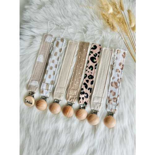 Pacifier Clip for Infant Simple and Lightweight Fabric Dummy Clip Baby Registry Gift Must-have Minimalist Neutral Baby Pacifier Holder