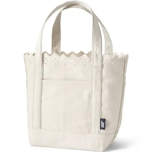 Medium Eyelet Canvas Open Top Tote | Lands' End