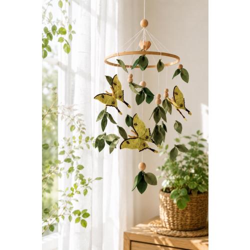 Felt Butterfly Baby Mobile: Luna Moth