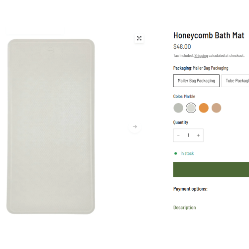 Honeycomb Bath Mat – in color Marble