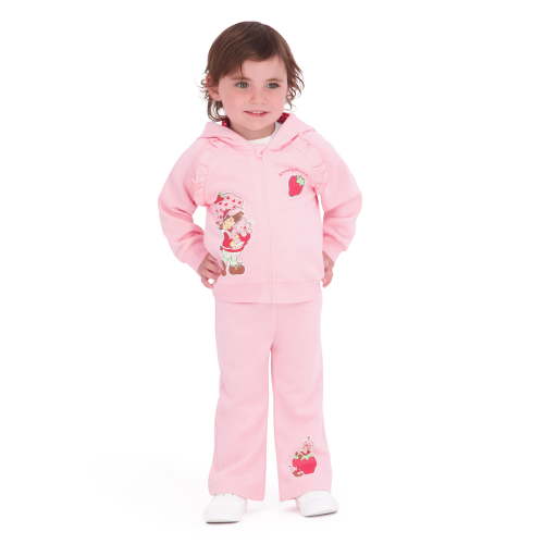 Strawberry Shortcake Baby Girl 3 Piece Fleece Jogger Set, Sizes 0-24 Months