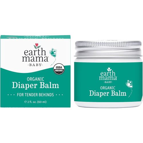 Earth Mama Organic Diaper Balm 2-Ounce | Diaper Cream for Baby | EWG Verified, Petroleum & Artificial Fragrance-Free with Calendula for Sensitive Skin