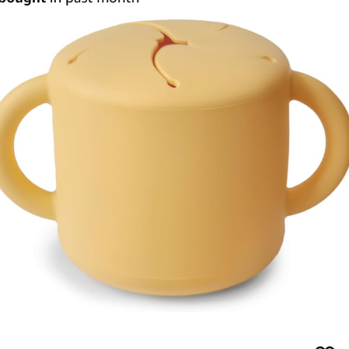 mushie Silicone Snack Cup | Spill Proof Food Container for Toddler and Baby (Daffodil)
