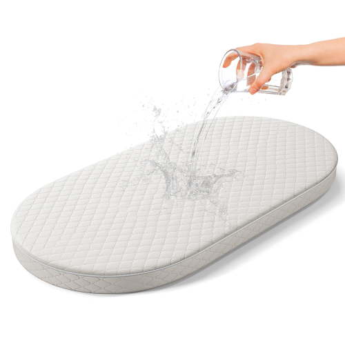 Baby Bassinet Cradle Mattress Oval 20" x 33" Foam Waterproof Padded Design