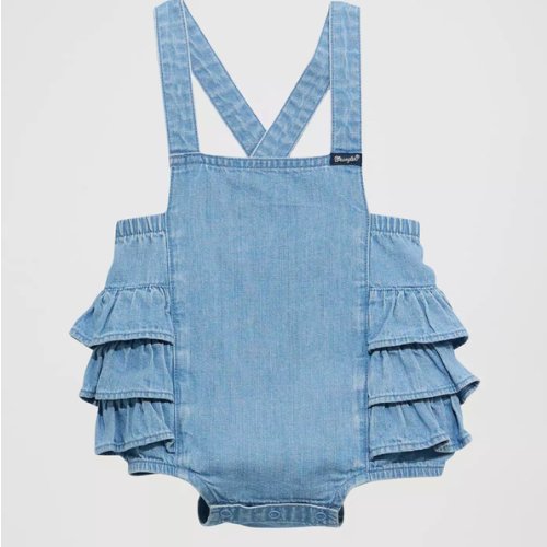 Baby Girl's Denim Ruffle Bodysuit | Girls GIRLS | Wrangler®