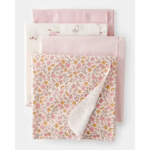 Baby 4-Pack Floral Receiving Blankets - Pink | Carter's
