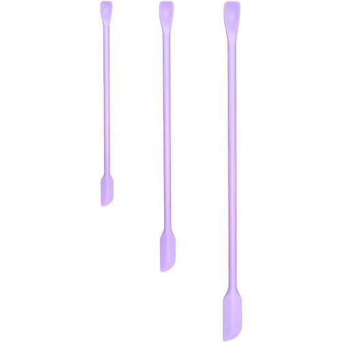 Silicone Spatula Set (3Pcs) - Mini Scraper Tool for Beauty & Food （Reach Every Last Drop - Multi-Size Spatulas for Makeup Jars, Lotion Bottles & Kitchen Containers​） Purple