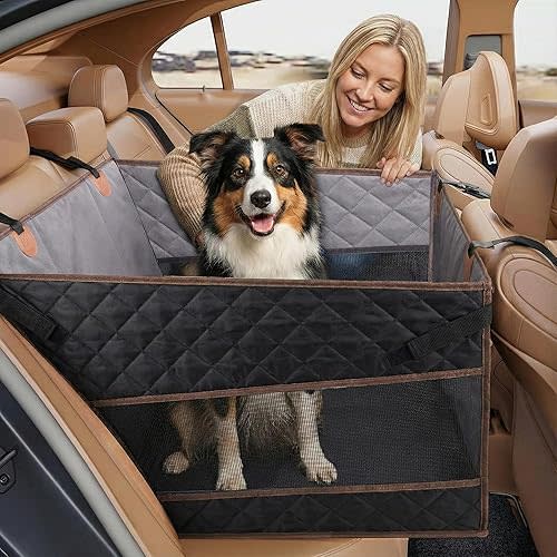 Carseat Share - Pawise Large Dog Car Seat for Back Seat,Waterproof Back Seat Extender for Dogs with Hard Bottom,Half Back Seat Pet Cover for SUVs/Trucks,Foldable Pet Car Seat with Non-Slip Bottom