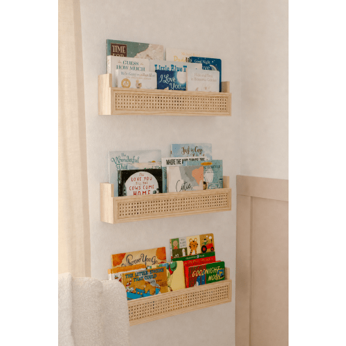 Rattan Wall Bookshelf | Nursery Shelf | Oak and Ayla – Oak & Ayla
