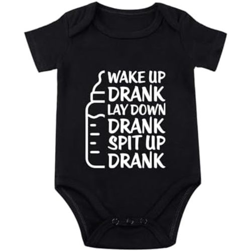 Wake Up Drank Lay Down Drank Spit Up Drank Baby Bodysuit Funny Baby Bodysuit Newborn Unisex Romper