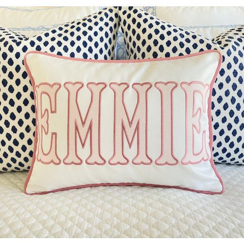 Applique Name Pillow Cover