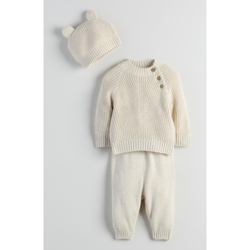 Knit Sweater, Pants & Hat Set, 3M
