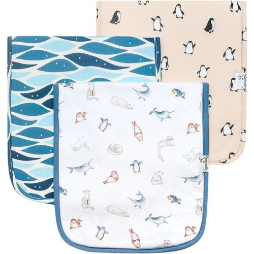 Copper Pearl Baby Burp Cloths 3 Pack, Cotton Burp Cloths, Extra Absorbent Spit Up Rags, Arctic Wonder Set