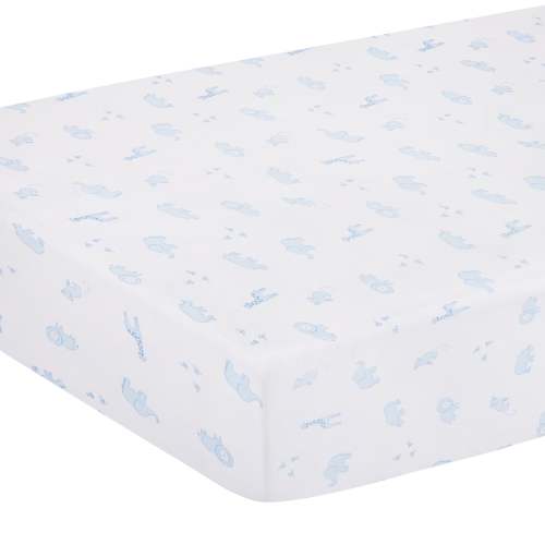 Pima Crib Sheet - Blue Safari