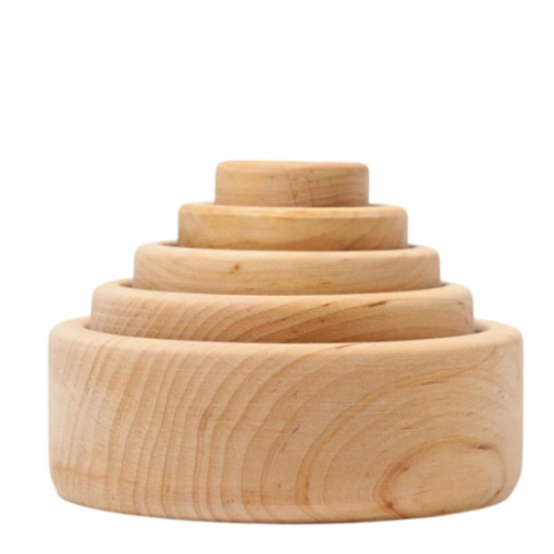 Natural Wood Nesting Bowl Set